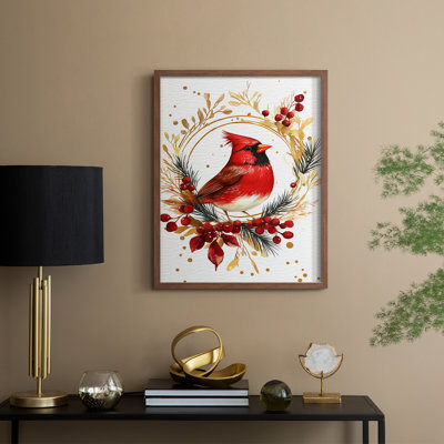 «Christmas Holiday Art CMXCV III», reproduction d'art encadrée - bois massif