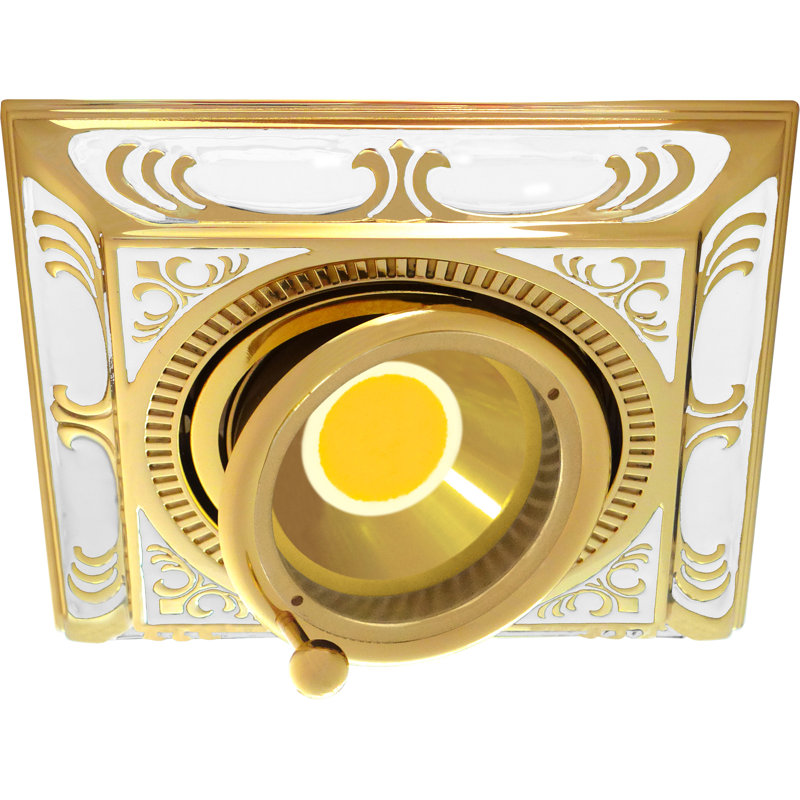 Flickinger 9.5cm Adjustable Recessed Trim, White/Gold