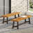 Outdoor Carlisle Benches, Sandblasted Dark Brown + White(Set Of 2)-1937225086
