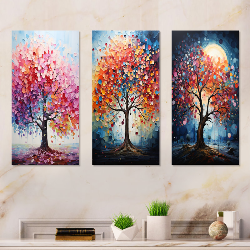 Arbre d'érable coloré Melody, H 28 po x l 36 po, Toile tendue