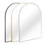 Miroir mural de salle de bain 30 x 36 pouces arqué avec cadre en métal argenté - verre de 4 mm de hauteur, aluminium rouillé, livré avec guide d'installation