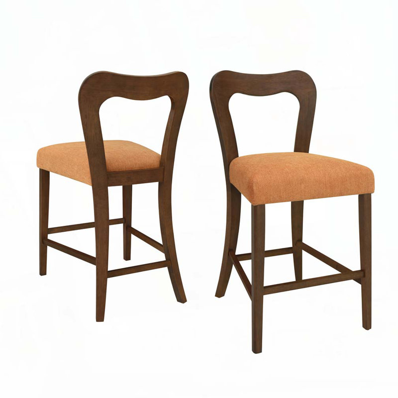 Solid Wood Counter Stool,Barstools, Walnut, Caramel