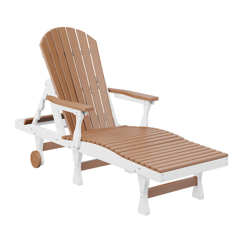  Comfo Back Regular Cedar Top With White Base Chaise Lounge, Cedar/White