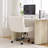 Armless Office Chair Soft Chenille Fabric Adjustable Height With Bonus Pillow And Wheels-1988118572