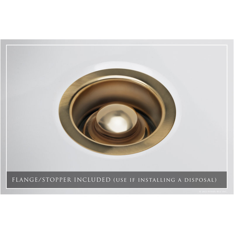 Luxury 33" L x 20" W Dual Mount Kitchen Sink with Basket Strainer, Brushed Brass Accessories