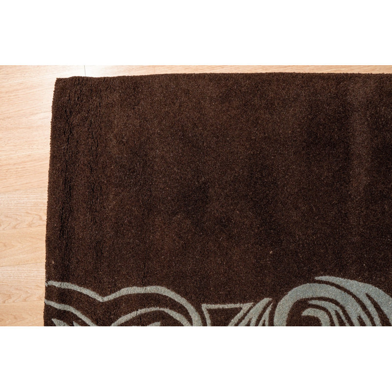 Hand Tufted Wool Area Rug in Brown