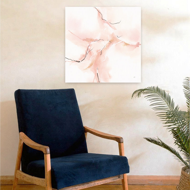 Marbre rose IV, art contemporain abstrait, H 24 po x l 24 po