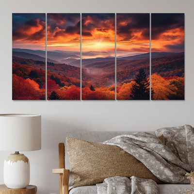 Tennessee Great Smoky Mountains Sunset I - Tennessee Metal Wall Decor Set