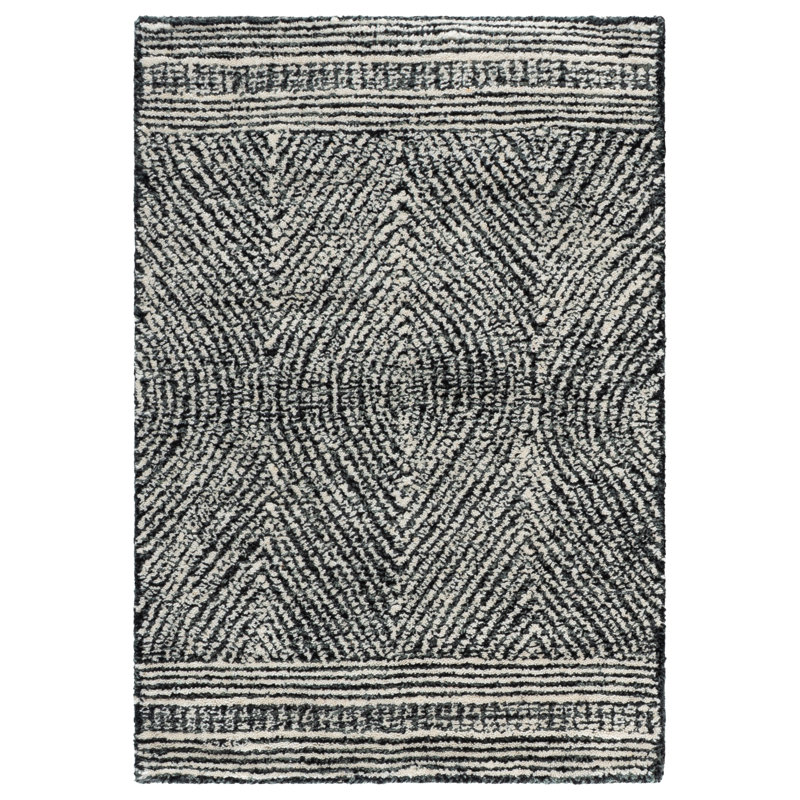Klaus Hand Tufted Wool Geometric Rug, Rectangle 2' x 3'