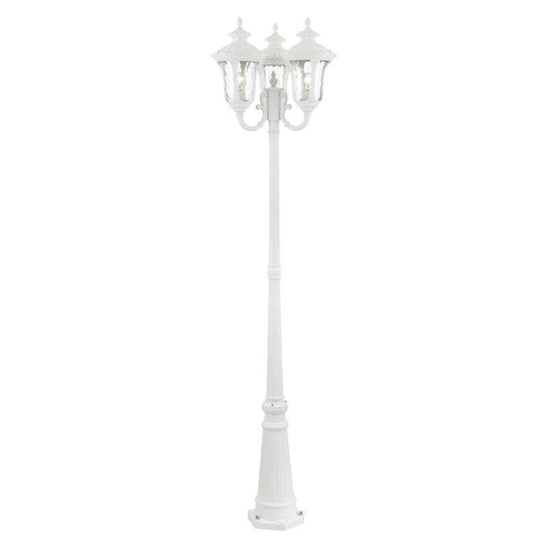 Lampadaire câblé 3 lumières Allal H 87 "(double) Allal, Blanc texturé