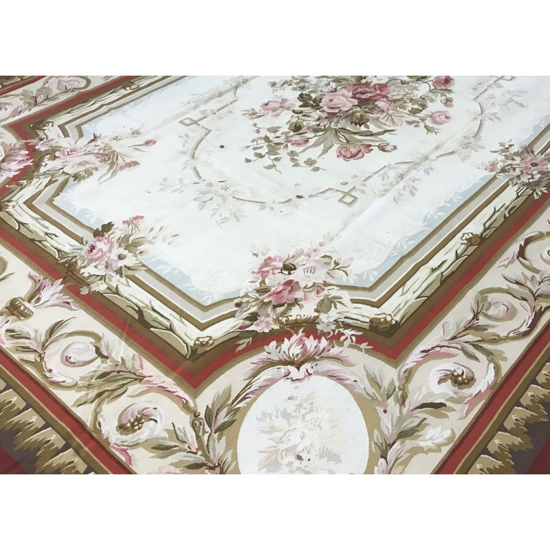 Hand-Knotted High-Quality Beige and Beige Area Rug