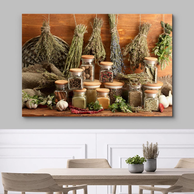 Épices en pot rustiques et herbes suspendues de style italien rustique, H 12 po x l 18 po