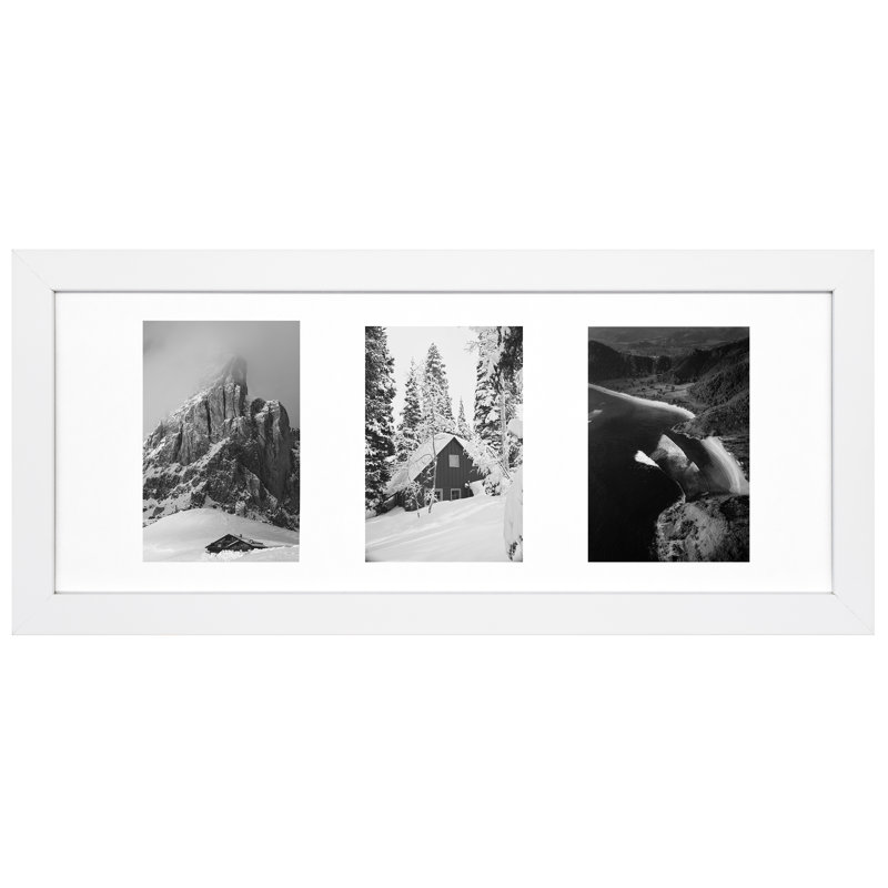 Arialle White Wood Picture Frame with Mat
