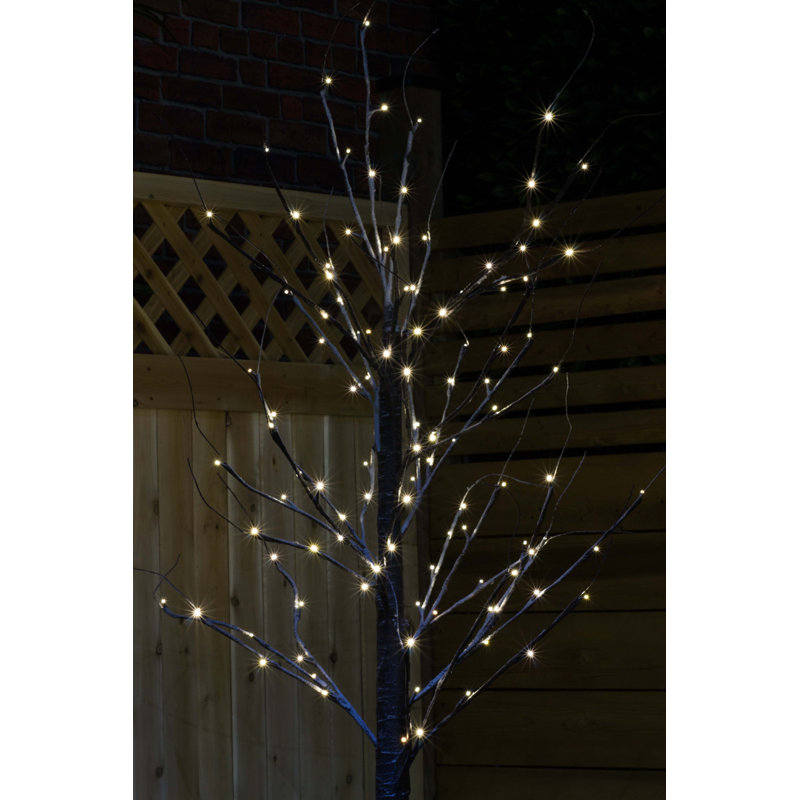82in Black Tree with 120 Warm White LED Lights and 8 Lighting Functions, 82"H x 20"W x 20" D