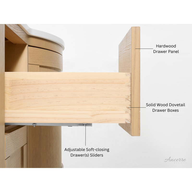 Lauren 48'' W Single Vanity, Gold, Oak