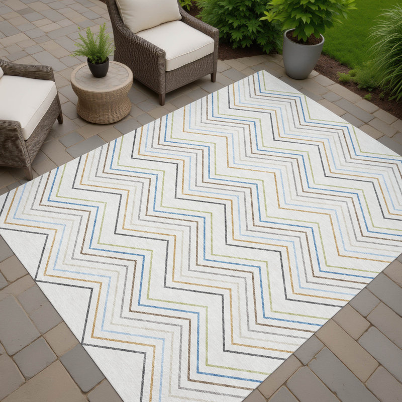 Tapis intérieur / extérieur lavable à la machine Kendricks ACN2392, Rectangle 10 pi x 14 pi