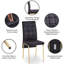 Ensemble de salle à manger 5 pièces comprenant une chaise nordique en velours noir à haut dossier et des pieds de couleur dorée et une table de salle à manger en panneau de fibres à densité moyenne Creative Design-1463727999