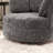 40.35"w Upholstered Cheniile Barrel Accent Swivel Chair-2079189372