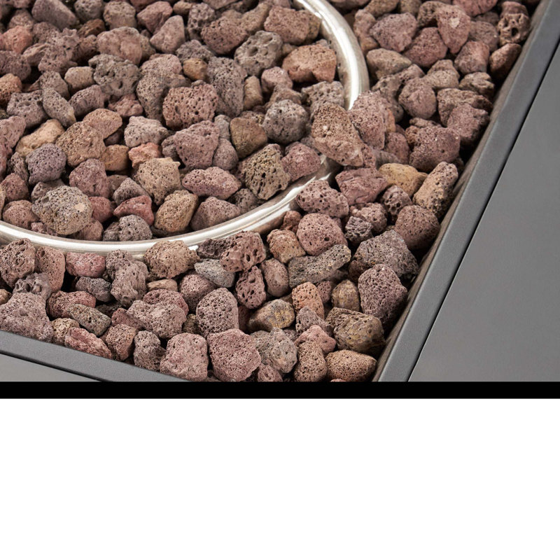 40'' Square Iron Fire Pit - 50 000 Btu (Tank Cover Not Included), Dark Gray