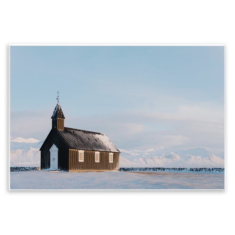 «Church on Vast Snowscape», plaque murale par Jade Sharp Photo, H 13 po x l 19 po