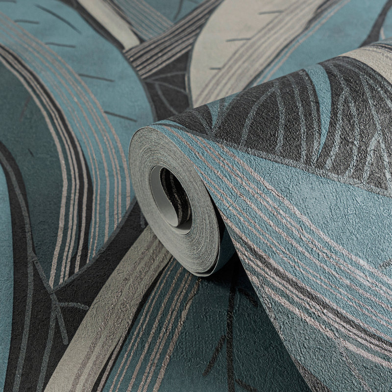 Galerie Horizon Flowing Leaf Wallpaper, Blue