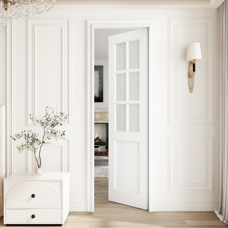 Porte intérieure en verre givré 6-Lite, 24 po x 80 po