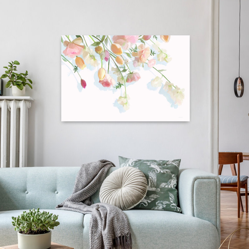 Art floral doux au printemps, H 24 po x l 36 po