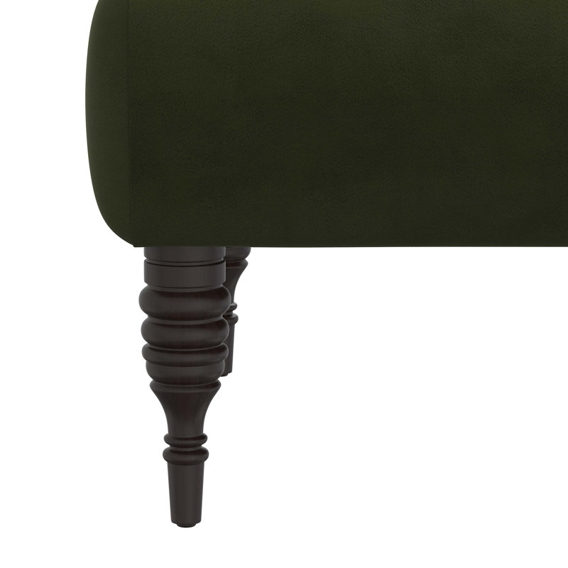 Upholstered Armchair, Classic Velvet Loden, Black Wood