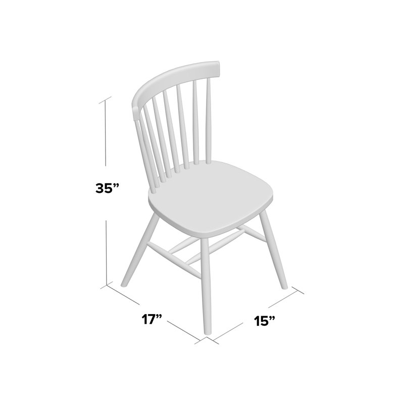 Delean Spindle Back Solid Wood Side Chair, Black