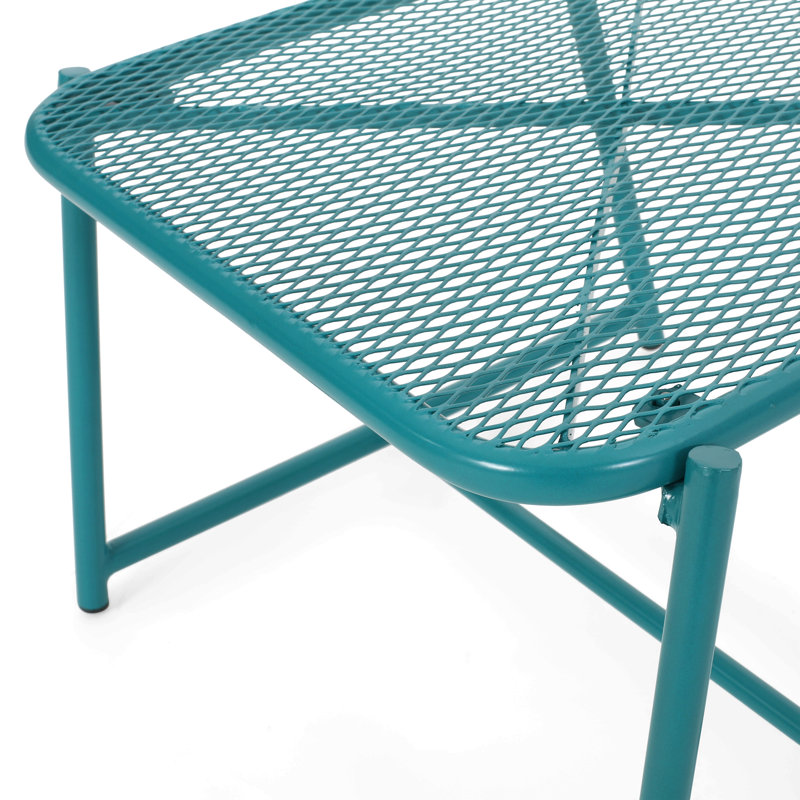 Table d'appoint H 15,5 po avec pieds en fer, Sarcelle, H 13,25 po x l 19,5 po x P 18 po