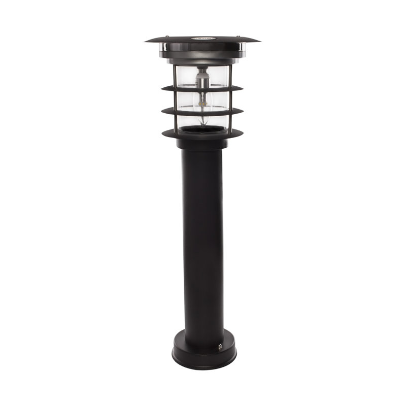 Black Stainless Steel Bollard Solar Light with EZ Anchor, Black