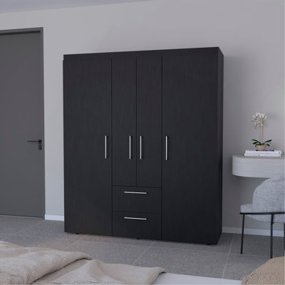 Armoire Elma, chambre à coucher, noir