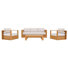 Emmett 5-Person Solid Eucalyptus Wood Patio Conversation Set