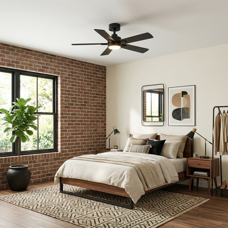 42" Modern Ceiling Fan with Light and Remote, Quiet Reversible DC Motor, 3CCT LED, for Bedroom and Living Room, 42" Wide