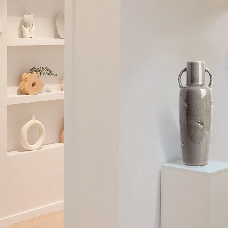 Grand vase pour fleur, vase décoratif en céramique, Bleu