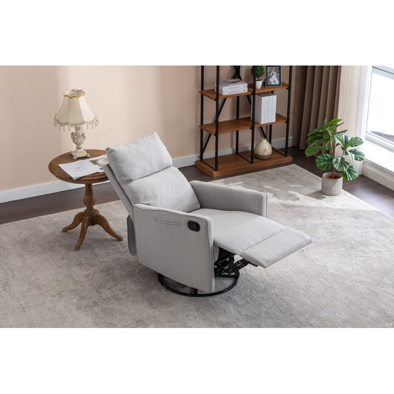 Fauteuil inclinable et pivotant, Coton gris pâle