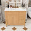 Meuble-lavabo avec lavabo en céramique, 4 tiroirs à fermeture en douceur et armoire de rangement