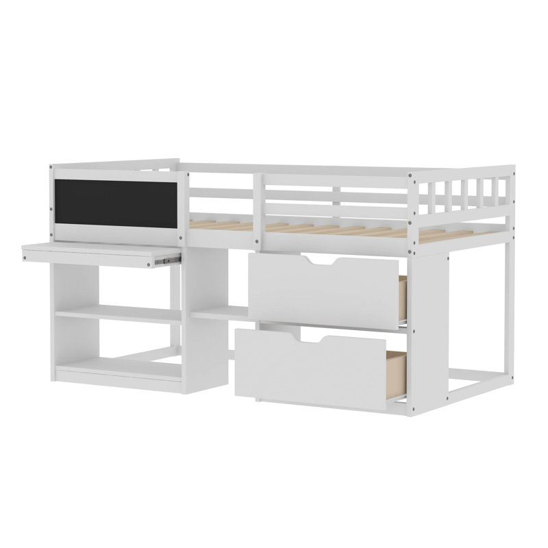 Hambley Kids Twin Loft Bed with Drawers, White