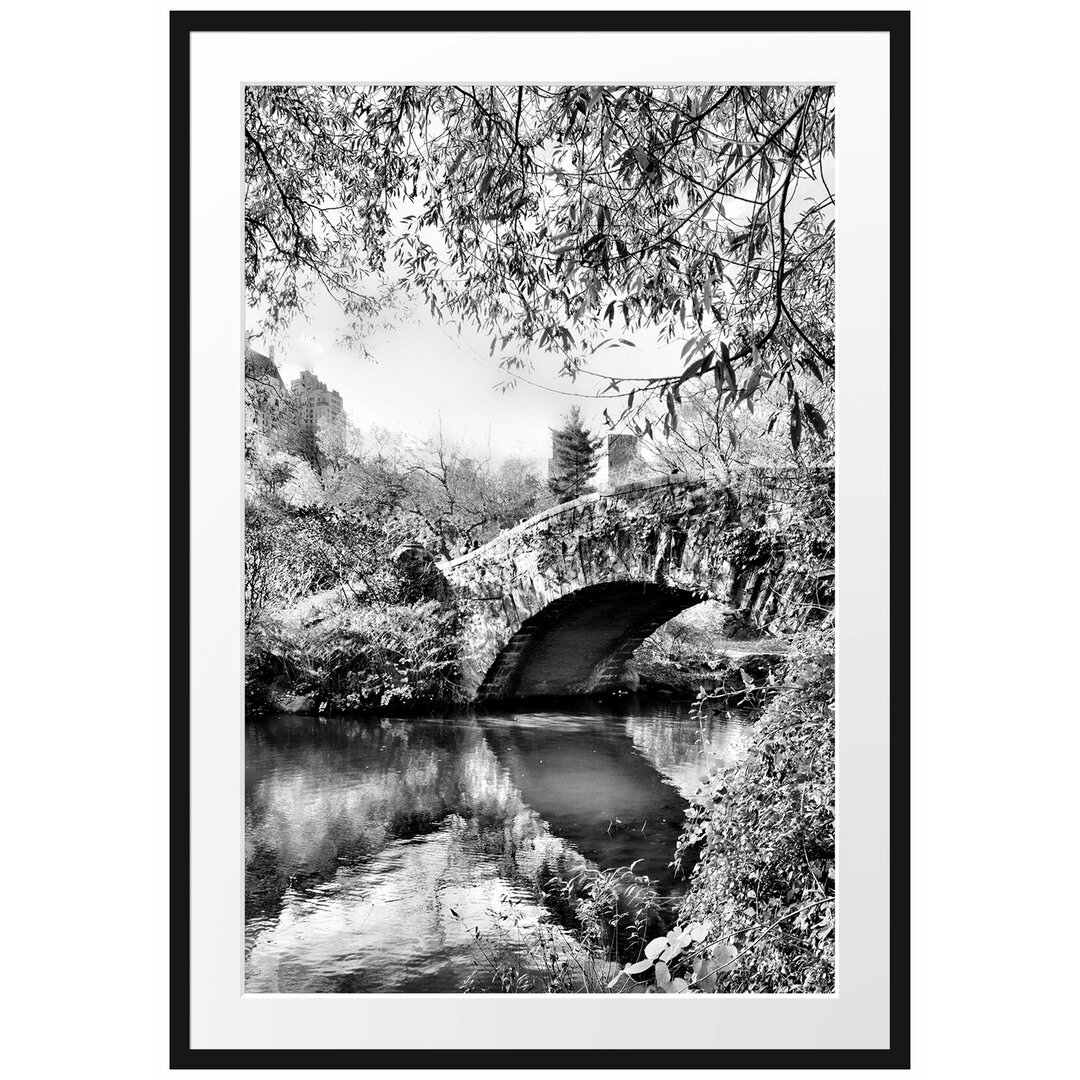 Gerahmtes Poster Bridge in Central Park in Autumn