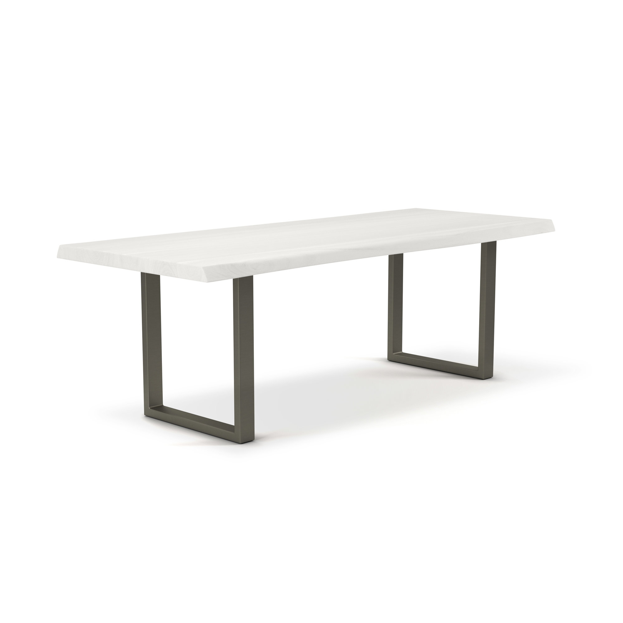 Colin Dining Table, Pewter, White Wash, 29.75"H x 116"L x 40"W