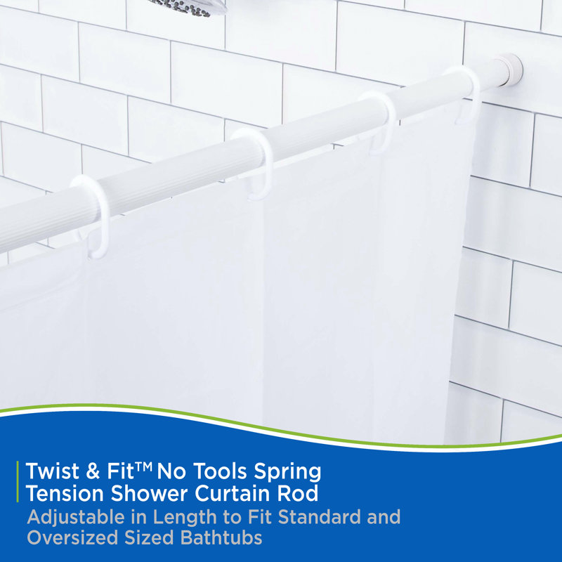 Kenney Twist & Fit Kenney Twist & Fit No Tools Spring Tension Shower Curtain Rod, 36-63"