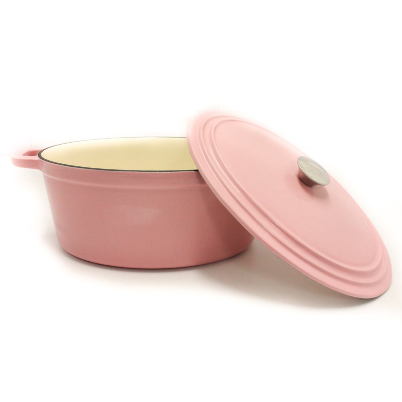 Cocotte ovale en fonte Branyan, 8 pte, Rose