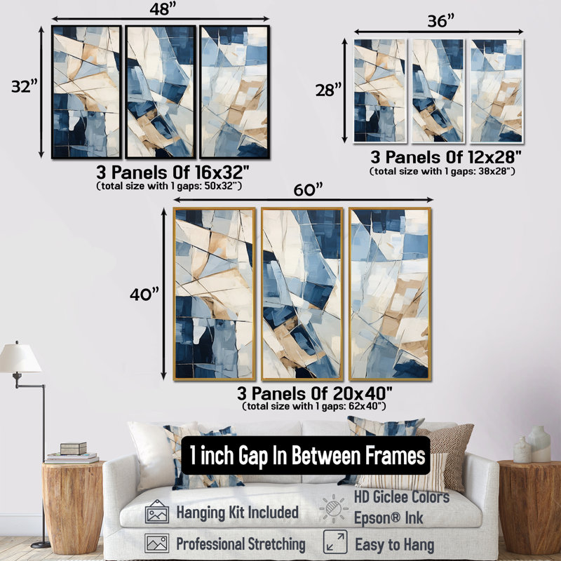 Jazz Dance Retro Collage Abstract - Marble Wall Art Living Room Set, 28" H x 36" W x 1" D, Silver Floater Framed