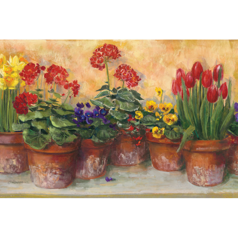 «Spring in the Greenhouse» par Carol Rowan, reproduction d'art sur toile tendue, H 24 po x l 36 po