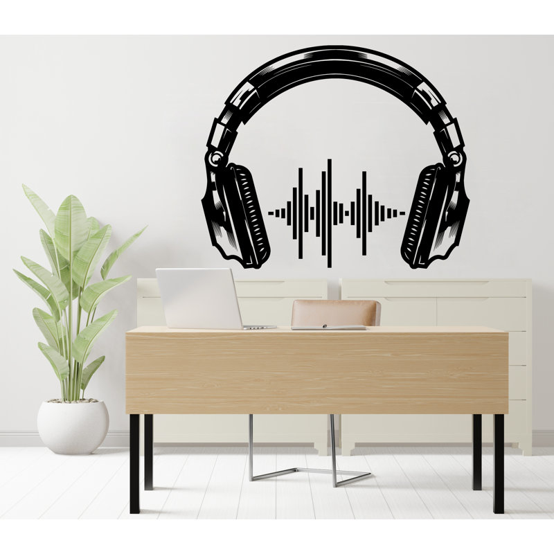 Écouteur audio Wave, H 22 po x l 27 po, Noir mat