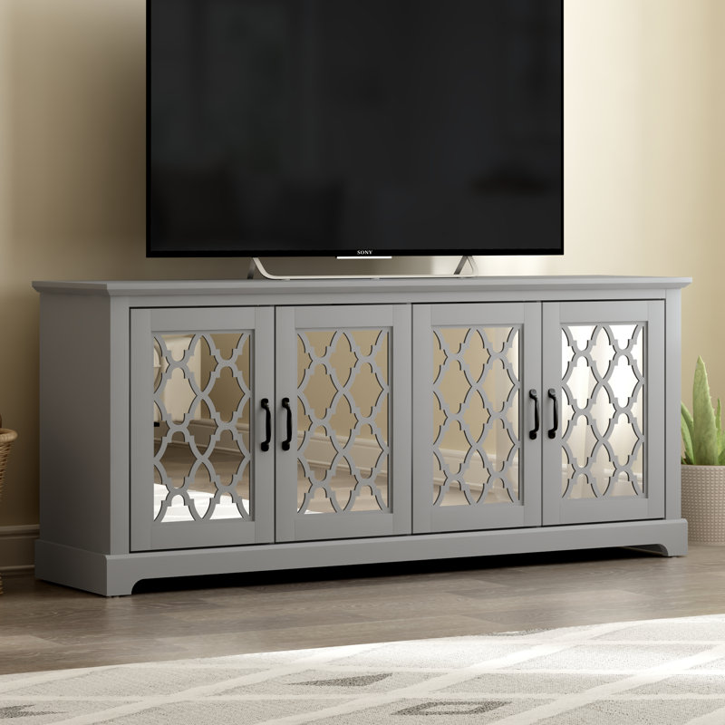 Chessani TV Stand for TVs up to 65", Cool Gray
