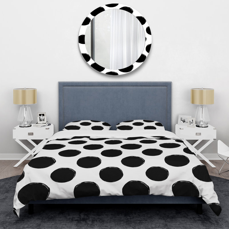 Ensemble de housse de couette en microfibre noir / blanc 3 pièces