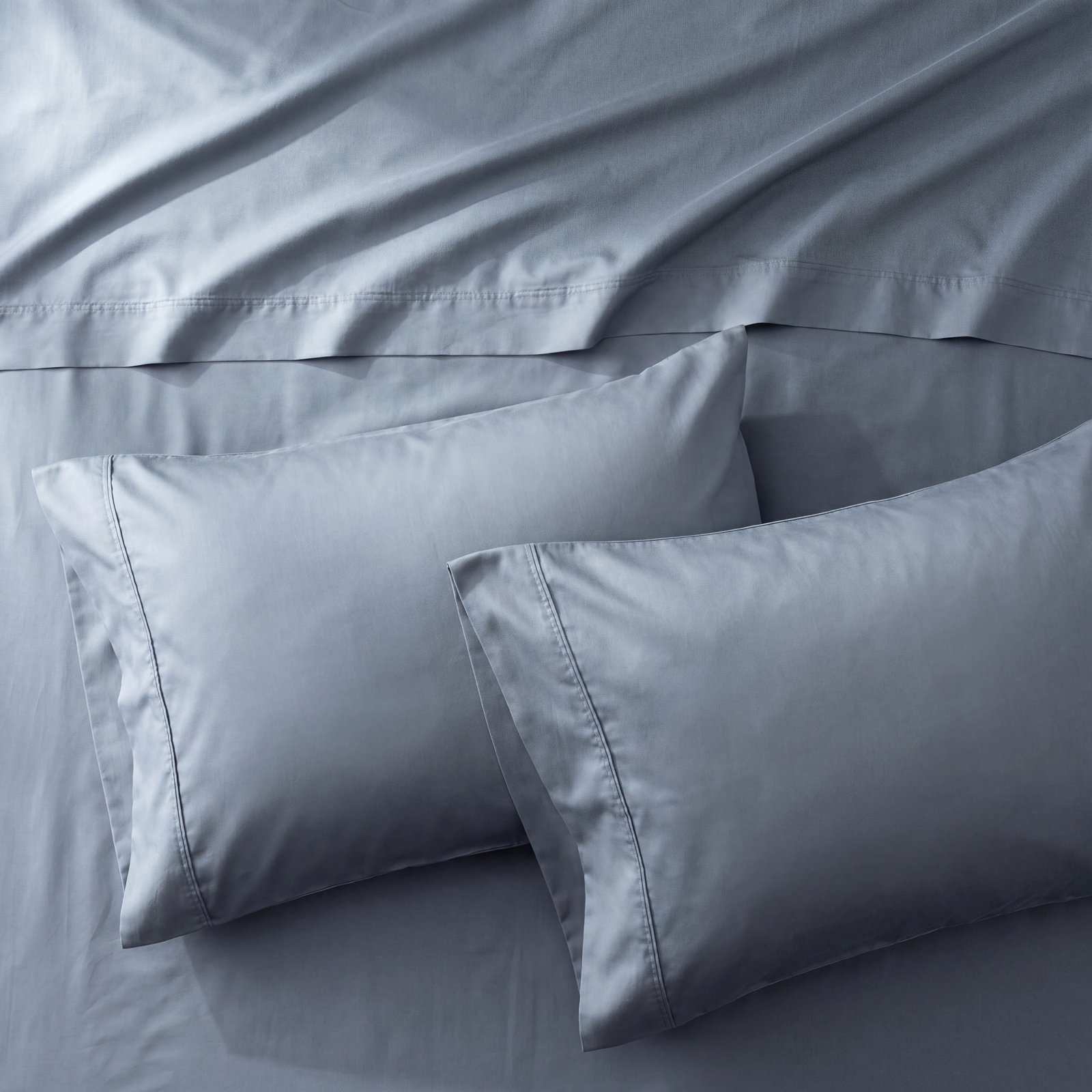 Jasmin Cotton Blend Sheet Set, Queen, Flint Blue