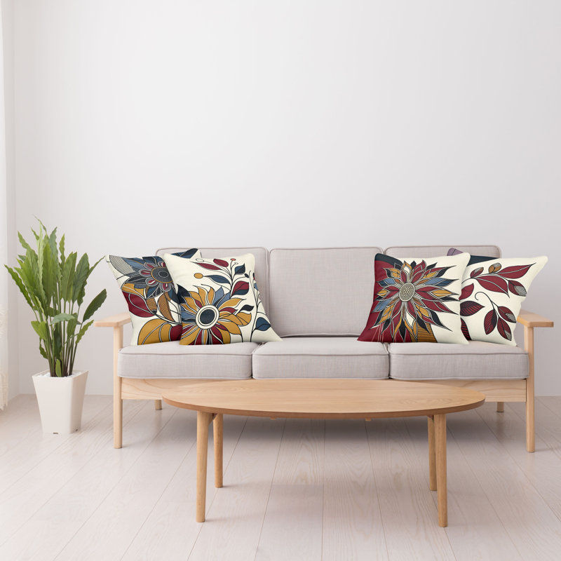 Floral Outdoor Pillow Cover, 16"H x 16"W