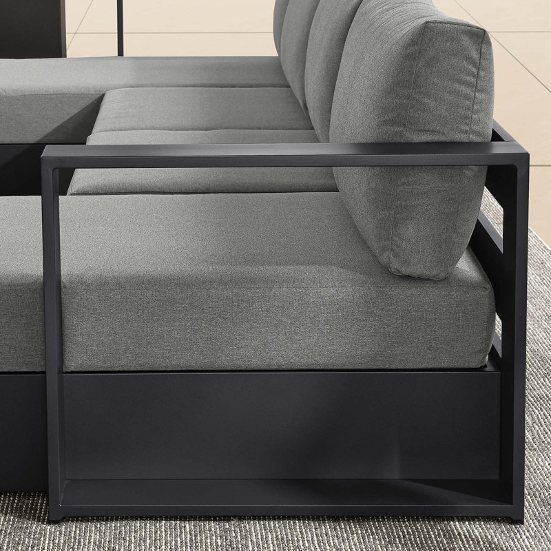 Tahoe Charcoal Gray Aluminum Outdoor Patio Sectional Sofa Set